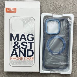 Blue Magnetic Stand Phone Case with Protective Design